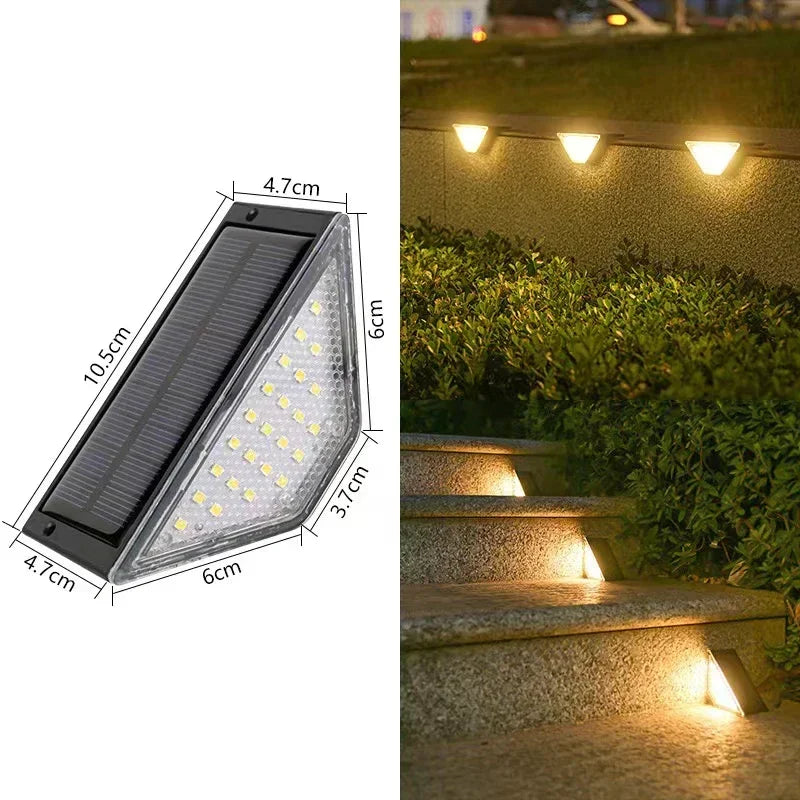Solar Deck Lights Fence Lights Outdoor Step Lights Waterproof Solar Lights for Railing Stairs Step Fence Yard Patio and Pathway