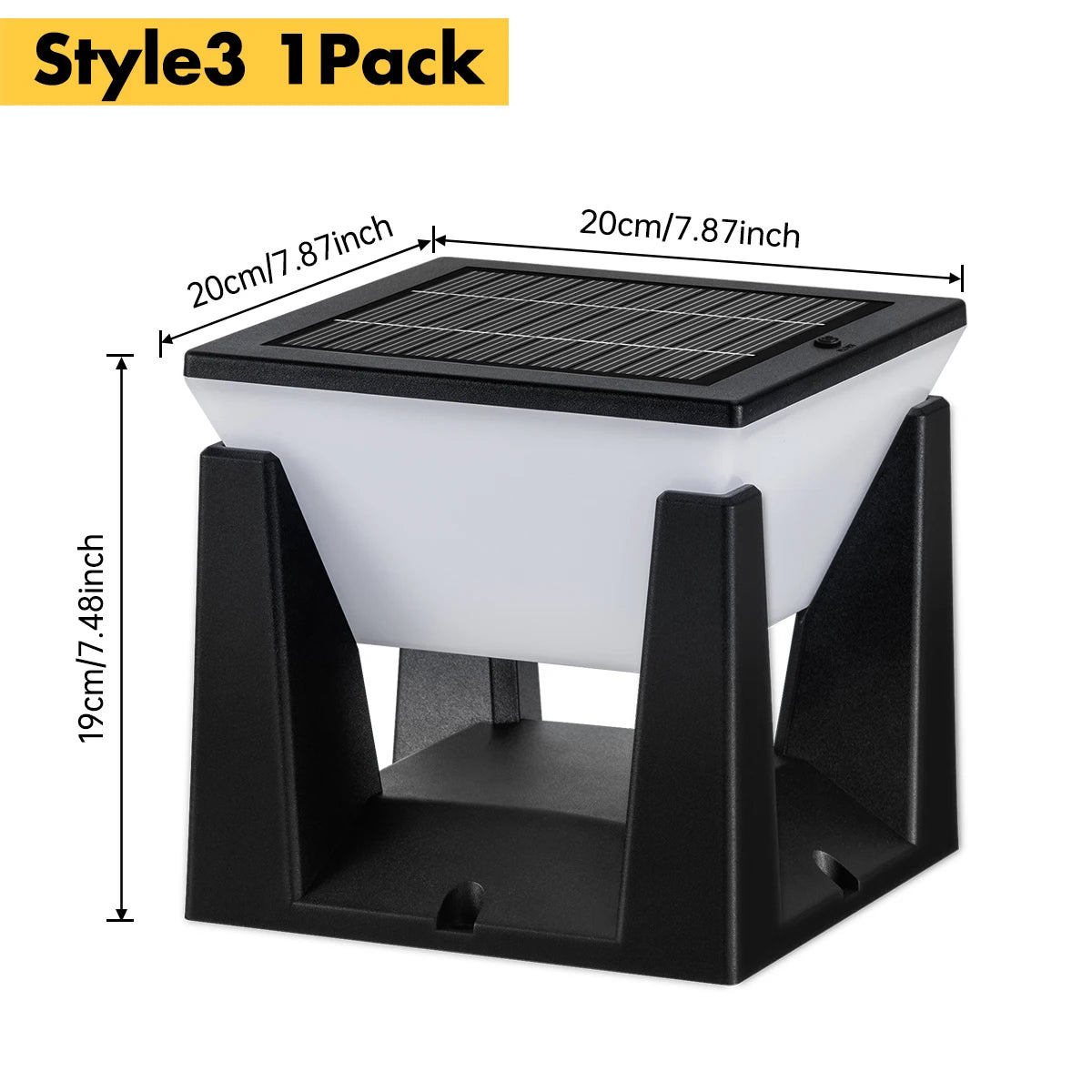 Solar Post Cap Lights Outdoor IP65 Waterproof LED Pillar Lamp Fixtures for Gate Post Fence Deck with 2 Levels Brightness Dusk to