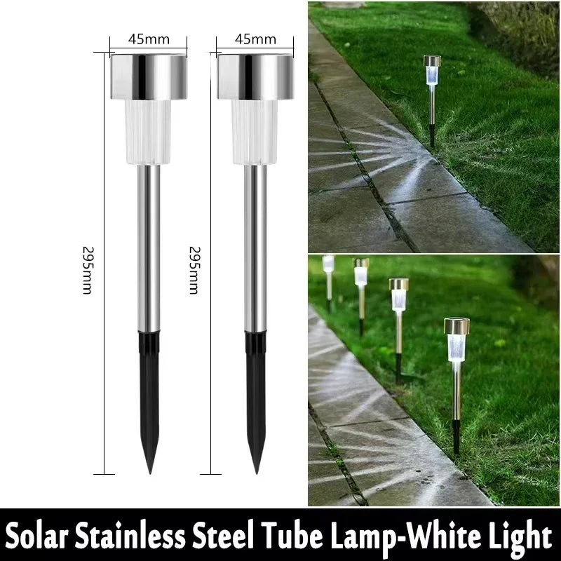 Solar Pathway Lights Outdoor Waterproof Bright Monocrystalline Silicon Garden Decora Light LED Landscape Lamp for Yard Fenced