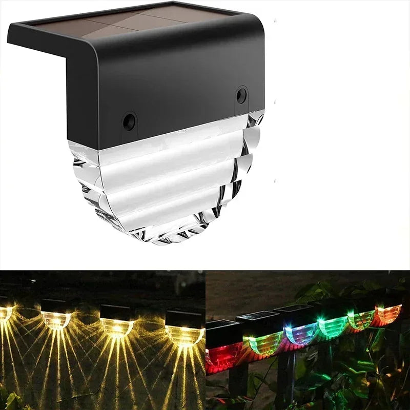 Solar Deck Lights Fence Lights Outdoor Step Lights Waterproof Solar Lights for Railing Stairs Step Fence Yard Patio and Pathway