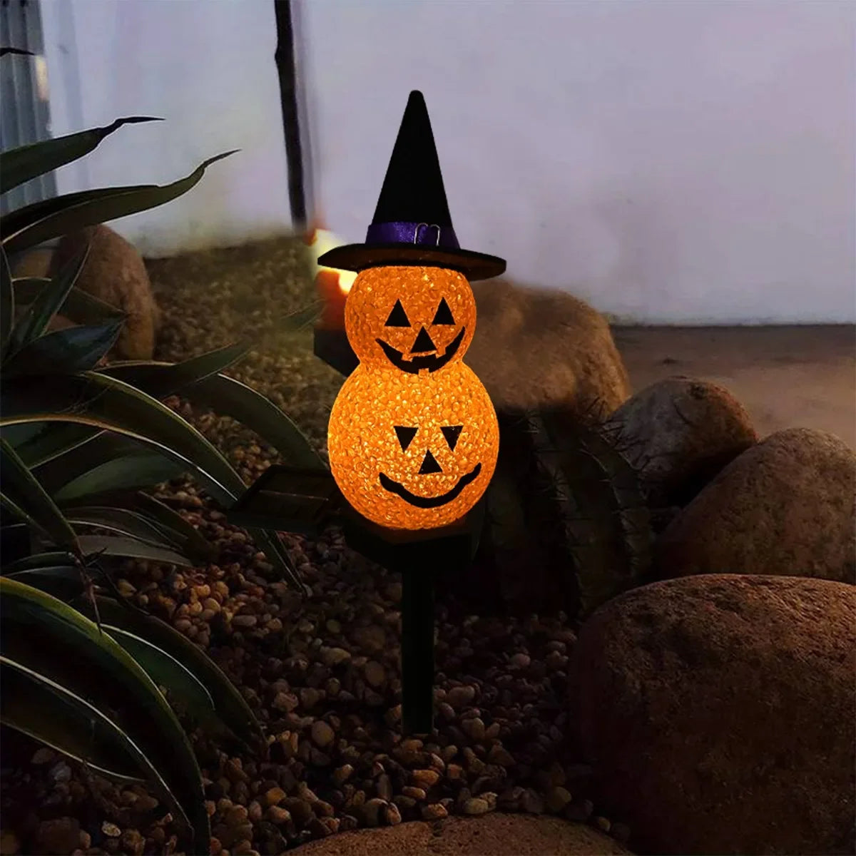 1/2PC 3D Halloween Pumpkin And Ghost Solar Lights Easy Installation Portable Solar Powered Waterproof Landscape Lamp Garden lamp