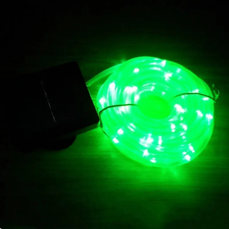 12m/22m/32m Solar powered Christmas Tree Flexible Fairy Tube Rope String Lights w/Remote control Copper Wire Outdoor Decoration