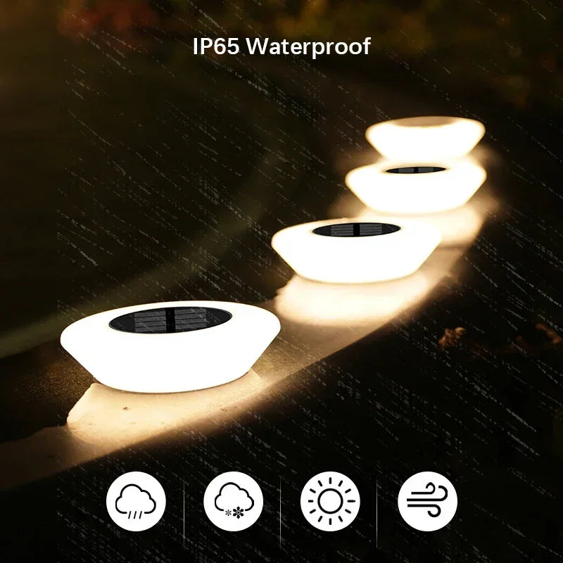 LED Solar Outdoor Lights Waterproof Atmosphere Ground Light Garden Decoration Fence Stake Lawn Lamp Porch Walkway Decor 1~8pcs