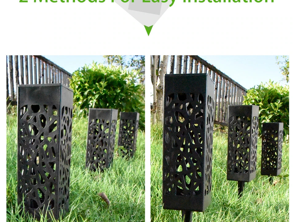 Solar Garden Light Outdoor Solar Hollow Lawn Lamp Decoration Lighting Waterproof For Pathway Yard Park Courtyard Sunpower