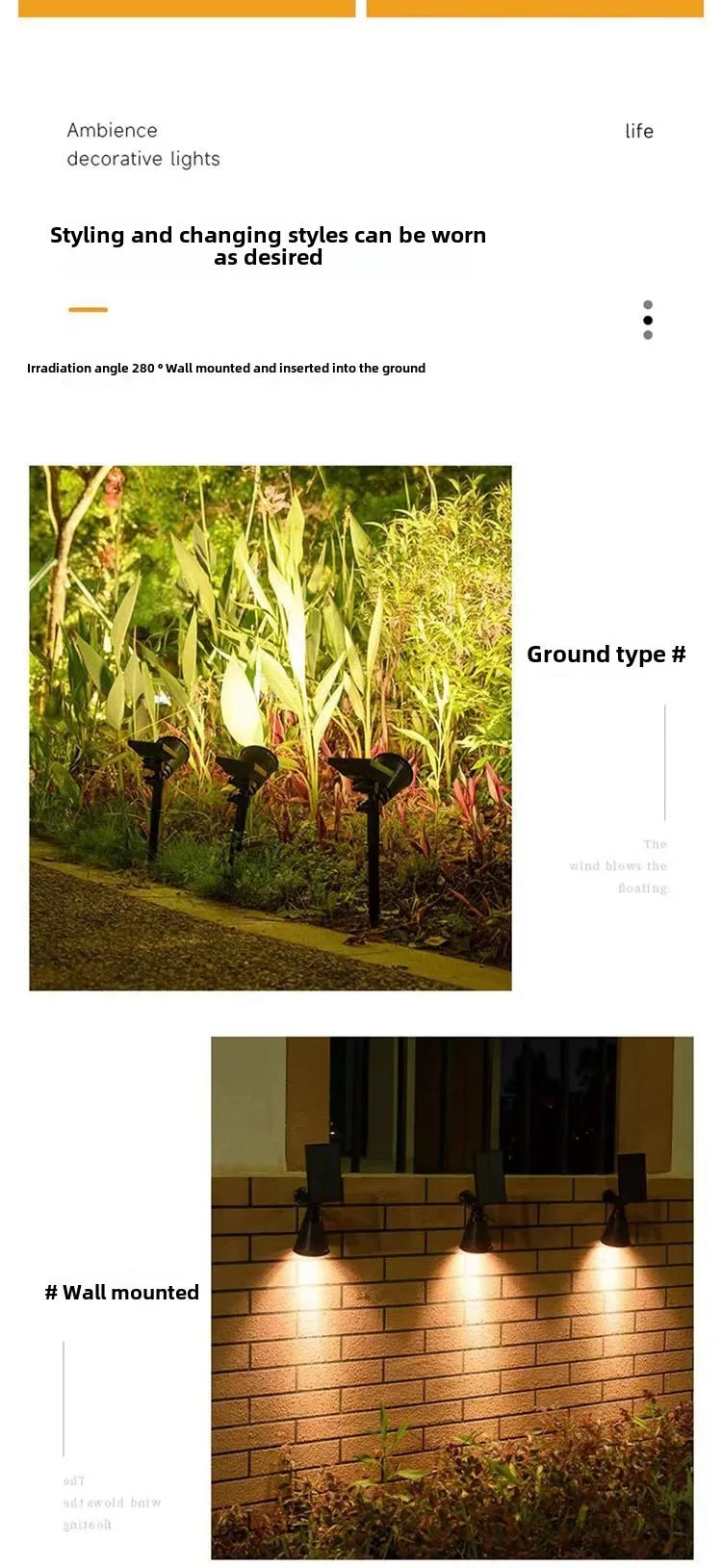 1/2 Packs Solar Lights Solar Spotlight Waterproof Solar Wall Light Solar Garden Light Solar Lamp Outdoor Spotlight