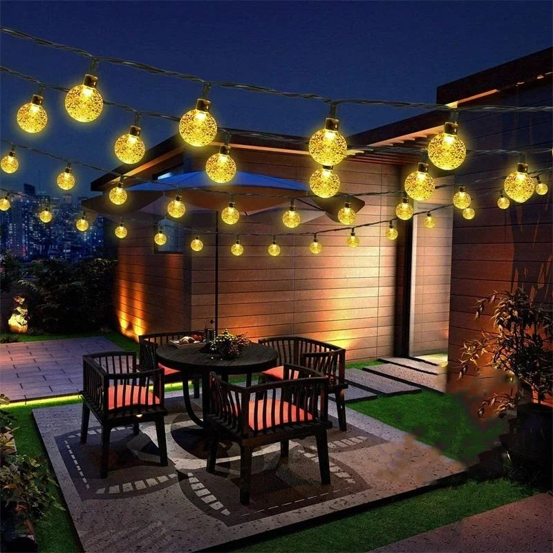 Solar Bubble Ball String Light,with 8 Lighting Modes,suitable for Gardenparty,and Yard Decoration