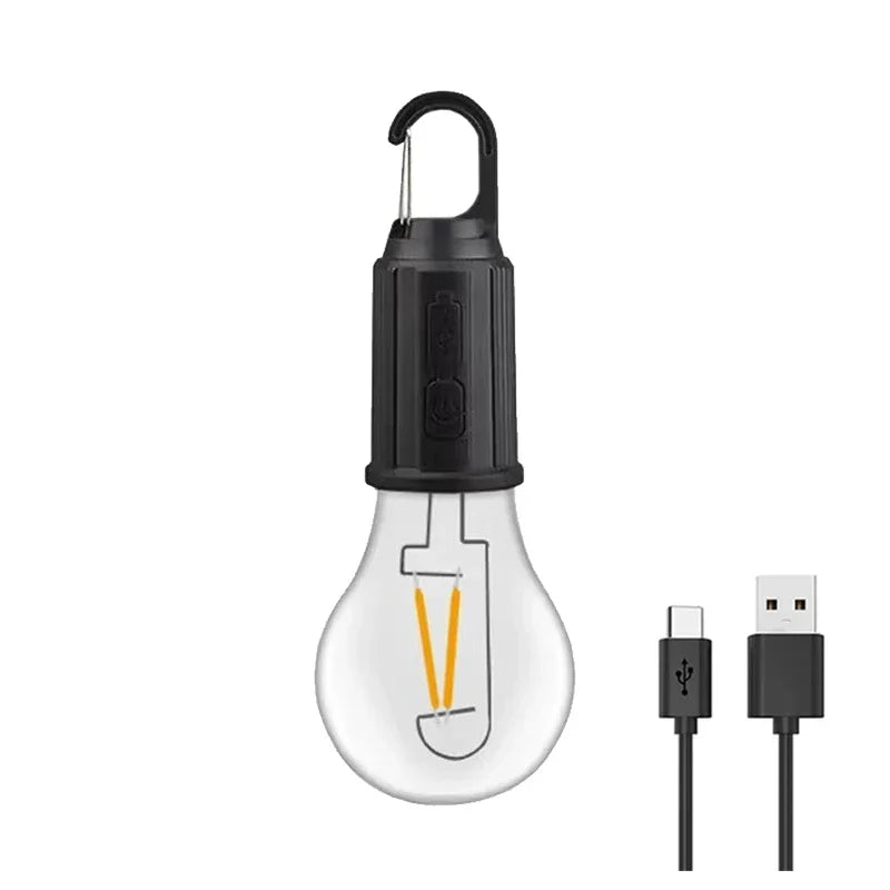 Outdoor Solar Powered LED Lamp Bulbs USB Charging Camping Light Portable Night Lights Waterproof Flashlight Fishing Essentials
