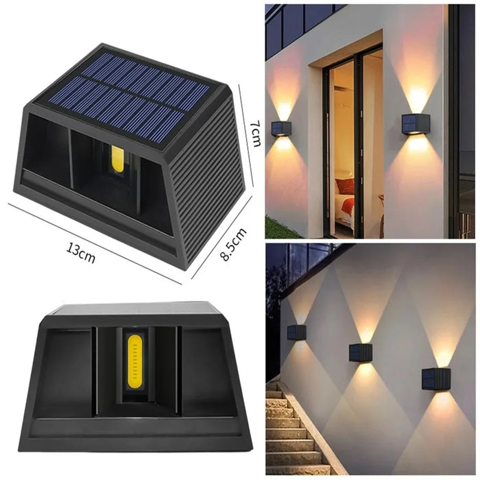 Solar LED Wall Lights IP65 Waterproof Dusk To Dawn Up and Down Solar Light Outdoor Wall Light for Outside Fence Porch Deck Patio
