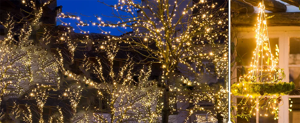 Solar Christmas String Lights Outdoor Solar Fairy Lights 8 Lighting Modes Twinkle Lights for Garden Party Wedding Xmas Decor
