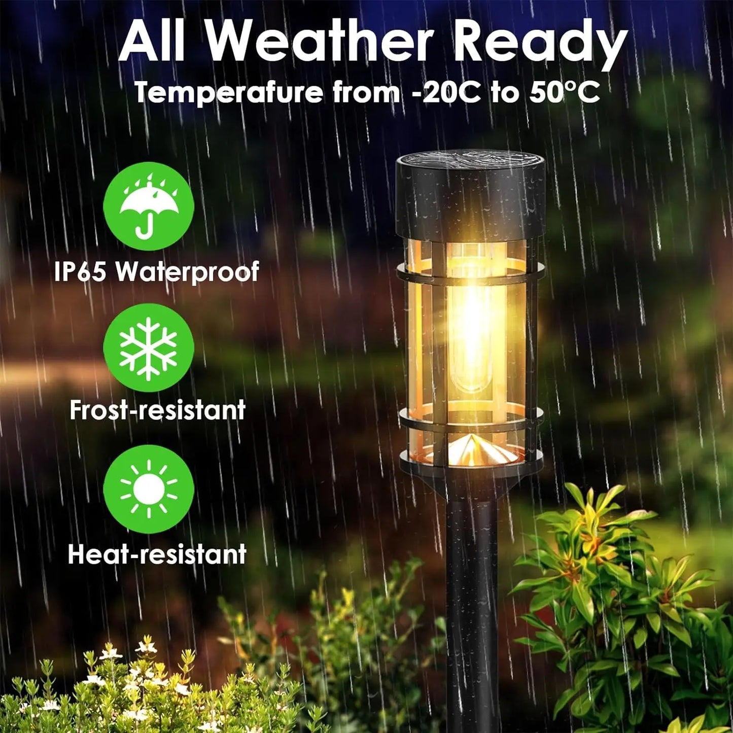 Solar Outdoor Lights Garden Lamp Solar Powered Waterproof Landscape Path Outdoor for Yard Backyard Lawn Patio Decorative