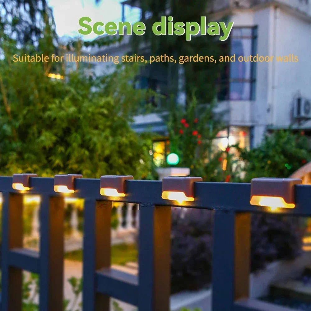 Solar Deck Lights Outdoor Step Lights Waterproof Led Solar Lights for Railing Stairs Step Fence Yard Patio and Pathway