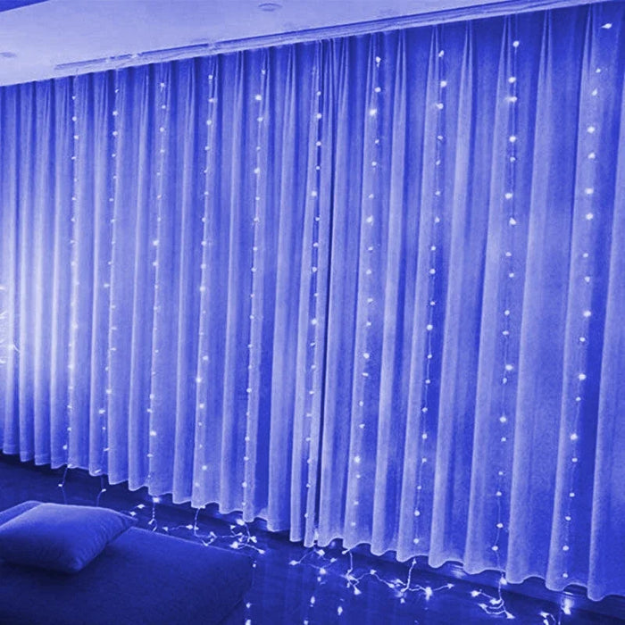 6M/3M LED Curtain Fairy Lights,8 Lighting Modes,Outdoor/Indoor Decoration for Christmas Wedding Party,Garden,Living Room,Bedroom