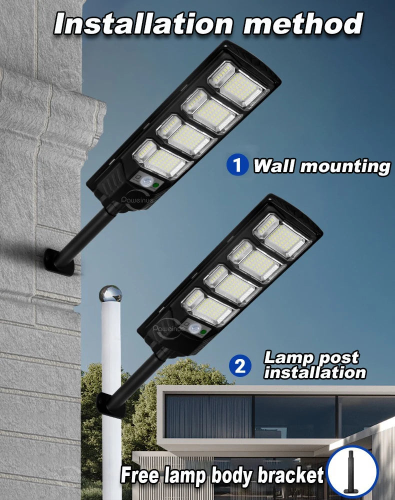 Super Powerful LED Solar Lights Outdoor With Motion Sensor 500㎡ Solar Lamp Ultra Bright Garden Street Light Courtyard Wall Lamps