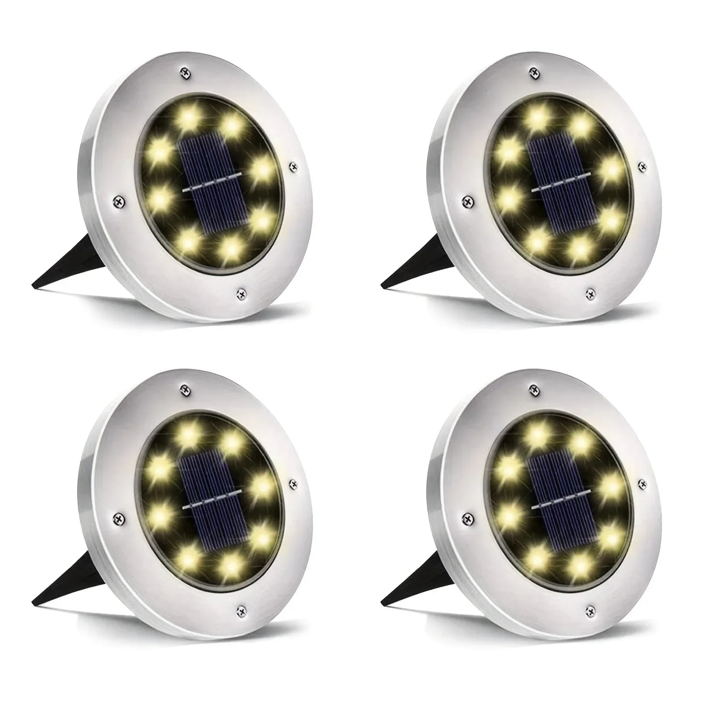 IP68 LED Outdoor Solar Power Ground Light Solar Path Deck Lights Underground Light Yard Driveway Lawn Garden Decor Lighting