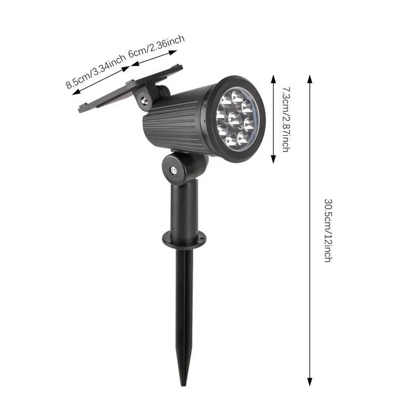 9 LED Solar Spot Lights Outdoor Waterproof Solar Power Garden Stake Lights Brightness Adjustable for Walkway,Lawn,Driveway Backy