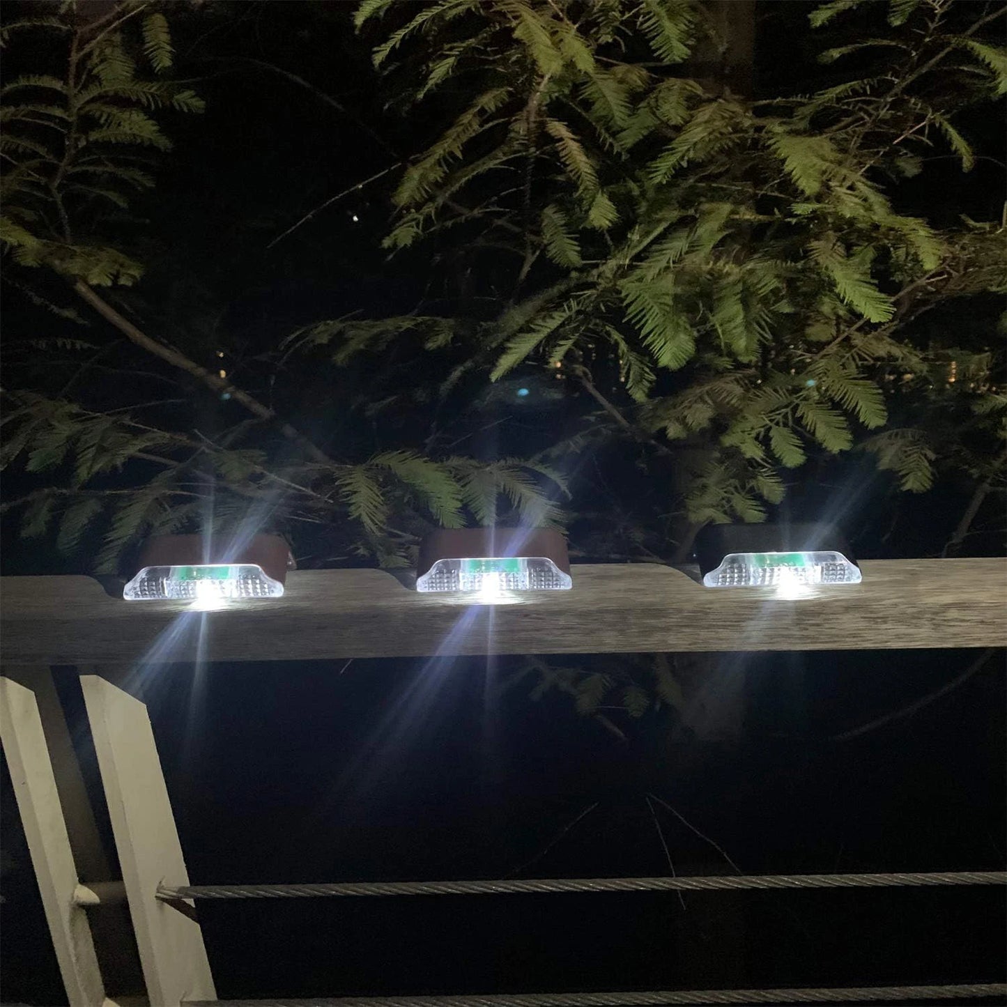 Solar Deck Lights for Outdoor, Waterproof Solar LED Lights for Deck, Step, Railing, Wall, Patio, Garden,Yard Cool (Warm)White