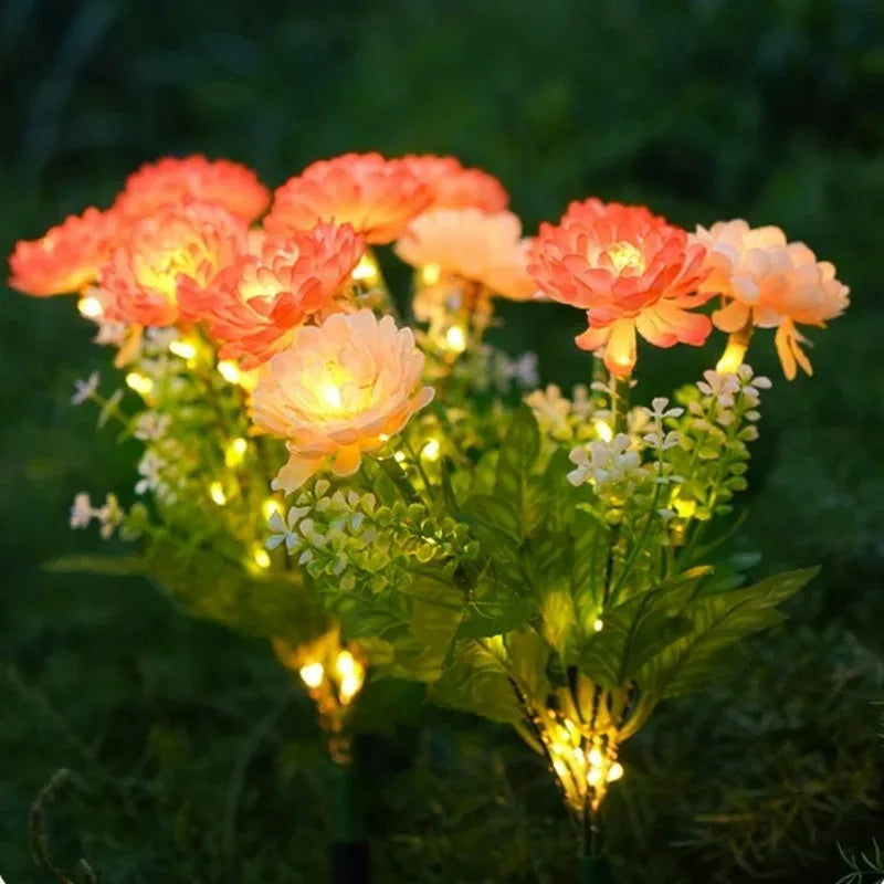 Solar Snow Flower Lights For Outdoor Courtyard Decoration, LED Simulation Flower Lights, Solar Lawn Lights For Garden Lights
