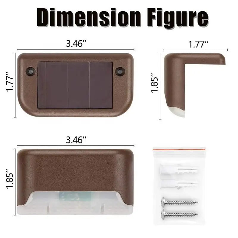 LED Solar Step Lamp Path Stair Outdoor Garden Lights Waterproof Balcony Light Decoration for Patio Stair Fence Light
