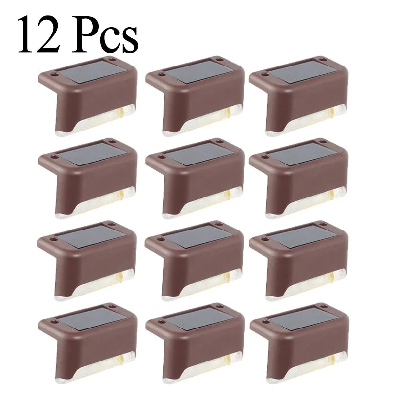 Solar Deck Lights 1-12 Pack Outdoor Step Lights Waterproof Led Solar Lights for Railing Stairs Step Fence Yard Patio and Pathway