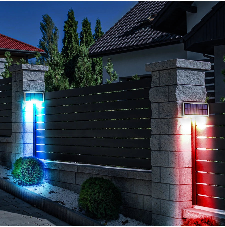 Solar Stair Lights with Motion Sensor Waterproof IP67 3 Mode RGB Color Changing Step Light LED Lights for Steps Patio Garden