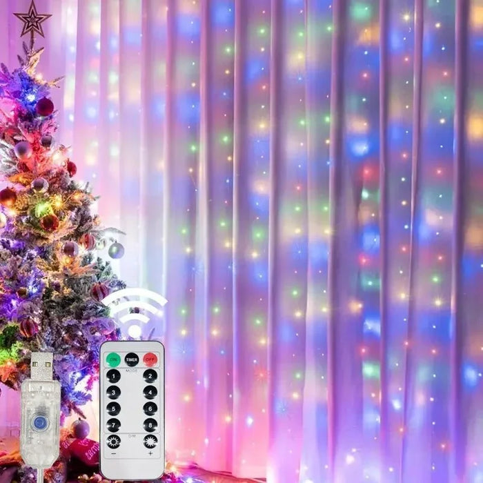 6M/3M LED Curtain Fairy Lights,8 Lighting Modes,Outdoor/Indoor Decoration for Christmas Wedding Party,Garden,Living Room,Bedroom
