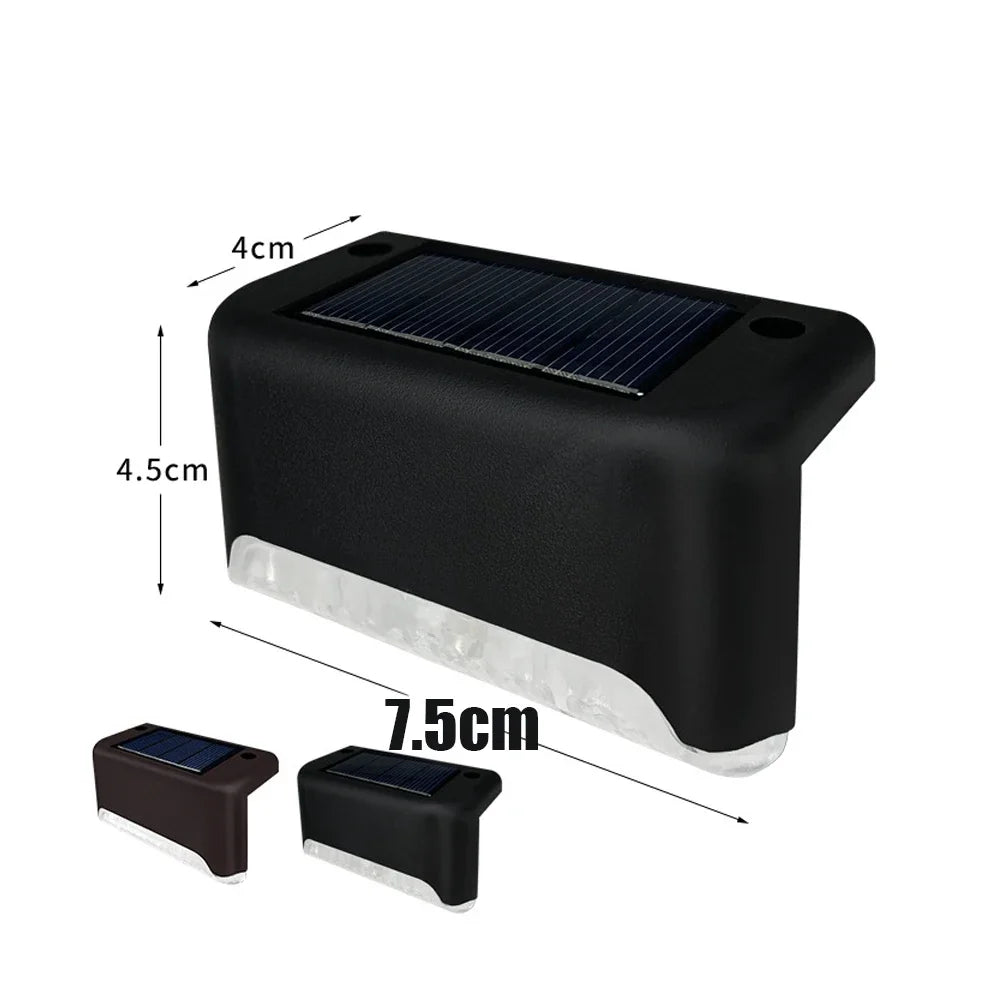 1~24PCs LED Solar Step Lamp Path Stair Outdoor Garden Lights Waterproof Balcony Light Decoration for Patio Stair Fence Light