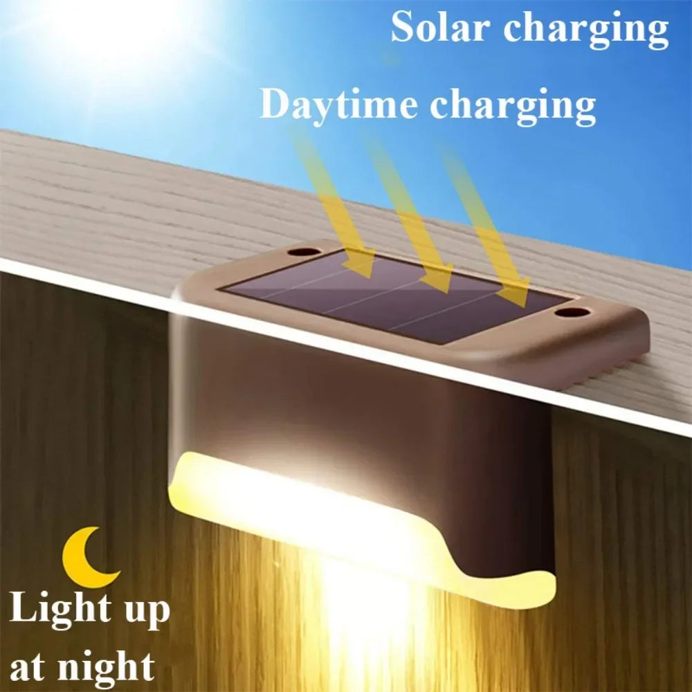 4/8/12pcs LED Solar Step Lamp Outdoor Garden Lights Solar Stair Light Waterproof Fence Lamp Decoration for Patio Path Deck Stair