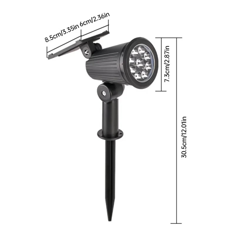 9 Led Solar Landscape Spotlight 150°Adjustment Flag Pole Lights IP65 Waterproof High Brightness For Garden Pool And Yard