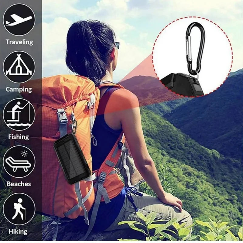 Xiaomi Solar Power Bank 50000mAh Portable Charging Poverbank External Battery Charger Strong Light LDE Light for iphone Huawei