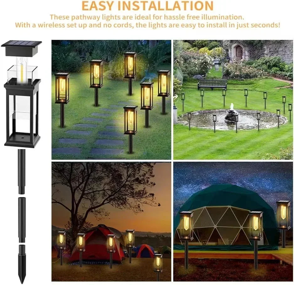 Solar Pathway Lights Outdoor Solar Pathway Garden Lamp Waterproof Landscape Lights Walkway Driveway Lawn Patio Garden Decor