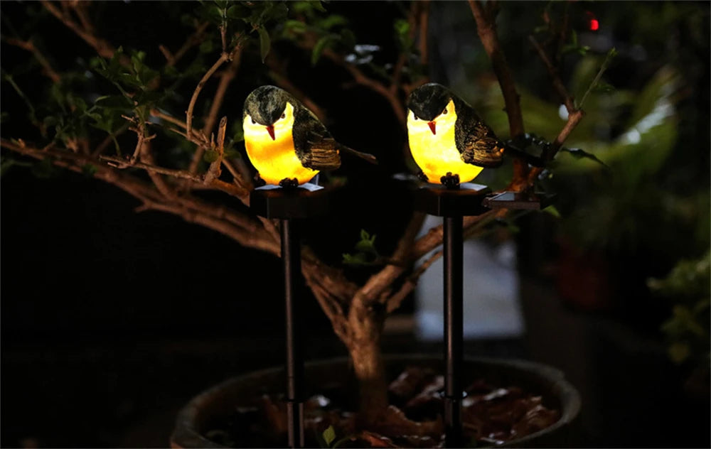 Solar Outdoor Resin Bird Light LED Courtyard Ground Insertion Lawn Light Garden Animal Landscape Decorations
