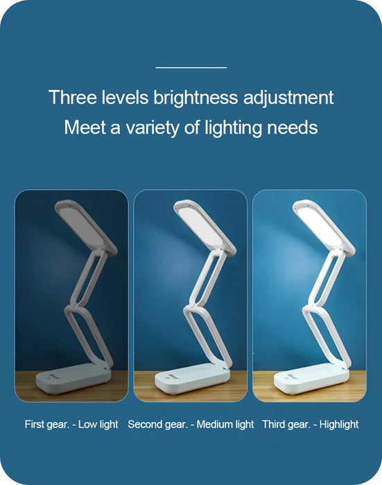 Foldable Solar Powered Desk Lamps and USB Rechargeable Eye Protection Reading Lights Room Bedside Dimmable Desk Night Lighting