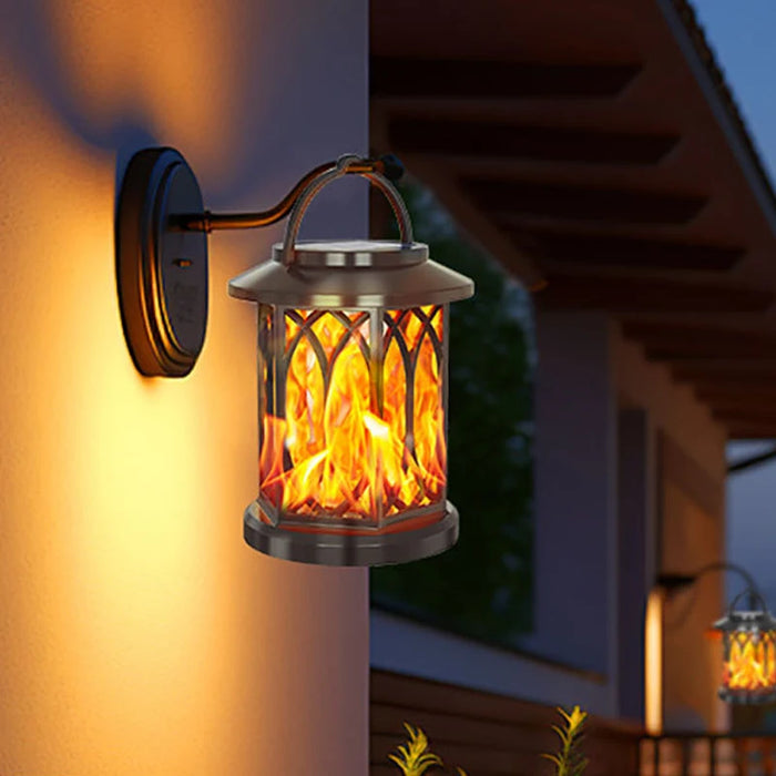Dancing Flame Solar Lantern Outdoor Solar Flame Lamp Clip Lantern Landscape Pendant Lamp High-power Street Lamp Courtyard Lights