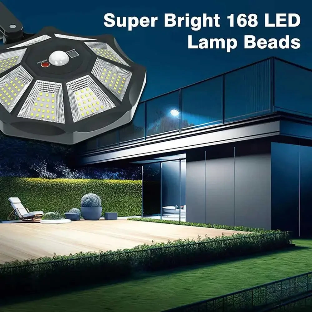 168LED/COB Solar Light with Motion Sensor Outdoor Street Lights 8 Light Powered Outdoor Light Motion Sensor for Yard Street Lamp