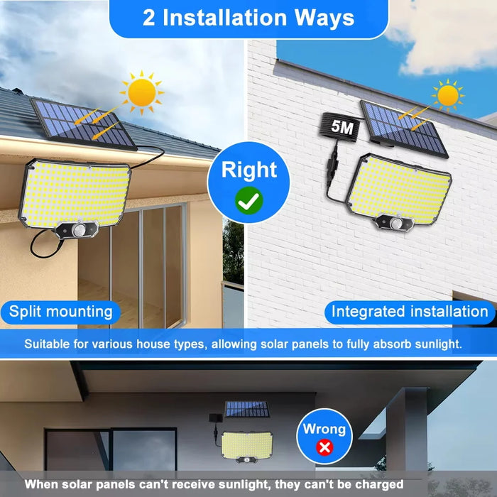 Solar Lights for Outside, Solar Light Outdoor with Motion Sensor Waterproof Wall Lamp for Yard Garage Solar Flood Security Light