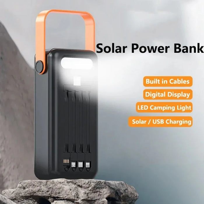200000mAh Portátil Banco De Energia Solar Bateria Externa Carregamento Rápido à Prova Dwaterproof água Powerbank Com Lanterna