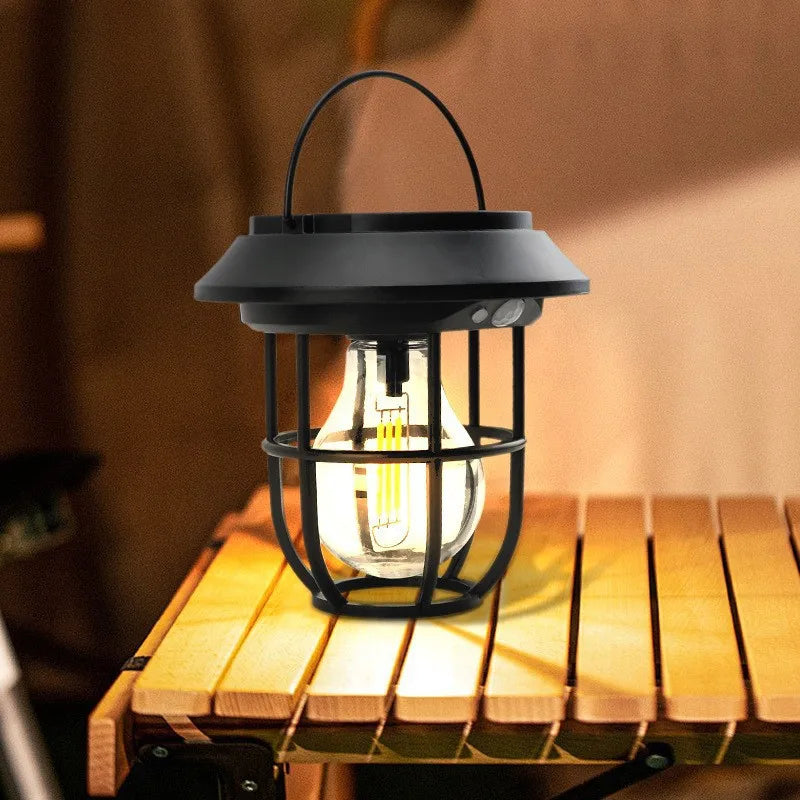 1200LM Warm Solar Camping Lights Lawn Lights Wall Lamps Solar Outdoor Lights Courtyard Garden Decoration Night Light Mood lights