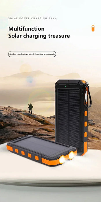200000mAh Solar Power Bank Fast Charging Outdoor Large Capacity External Battery PowerBank Flashlight For iPhone Huawei Xiaomi