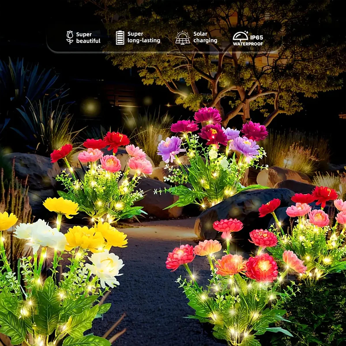 Solar snowdrop light, outdoor solar garden light for yard, garden, path, sidewalk, terrace, lawn decoration