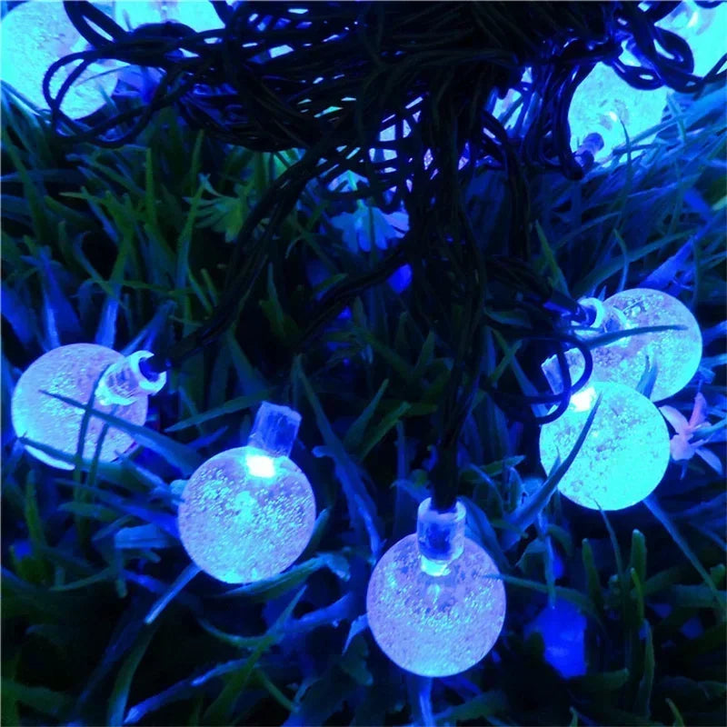 Solar Bubble Light String 8 Lighting Modes LED Lights Holiday Garden Tree Yard Party Christmas Outdoor Street Camping Decoration