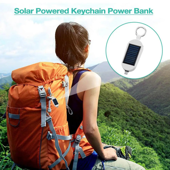 Solar Power Bank Pocket Power Bank Solar Keychain Charger Fast Charging Wireless Charger Portable External Power Bank Keychain