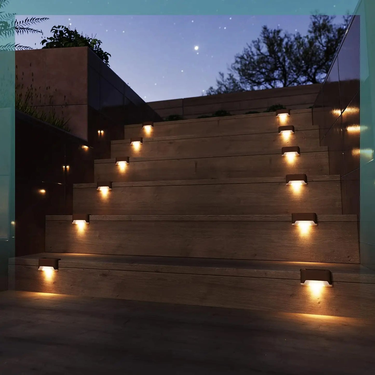 LED Solar Step Lamp Outdoor Path Stair Light Garden LED Lights Waterproof Balcony Light solar lights for garden Step Patio Fence