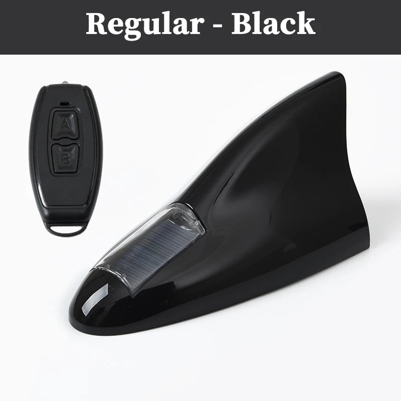Solar anti rear end collision flashing light LED warning light Car shark fin antenna modified General Motors decorative light