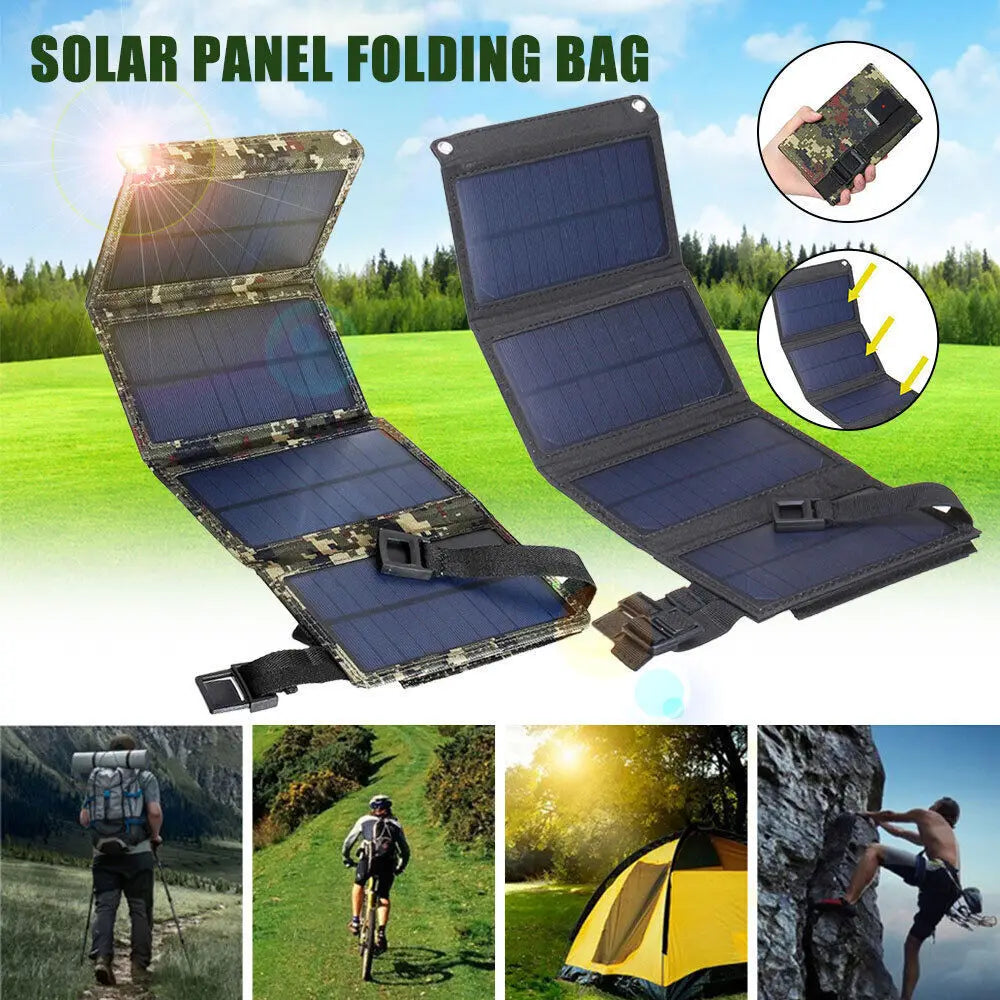 Outdoor Emergency Solar Foldableing Battery Pack 20W 5V USB Output Solar Charger Portable Foldableable Solar Charging Equipment Portable External Power Supply Home Emergency