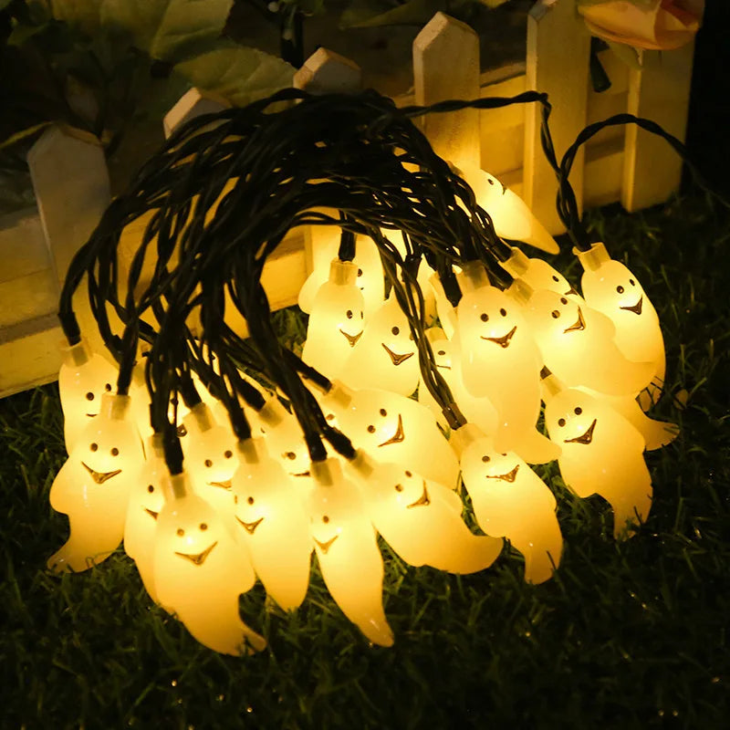 Solar Ghost Light Halloween Christmas Decoration Ghost String Led Lamp Sun Outdoor 100 LED for Waterproof Garland Party Decor
