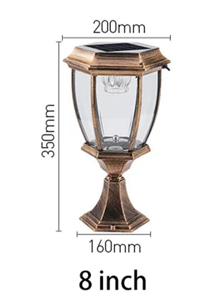 Villa Retro Column Lamps Solar Panel Spotlights LED Light Outdoor Pillar Solar Post Lamp For Patio Garden Decor IP55 Waterproof