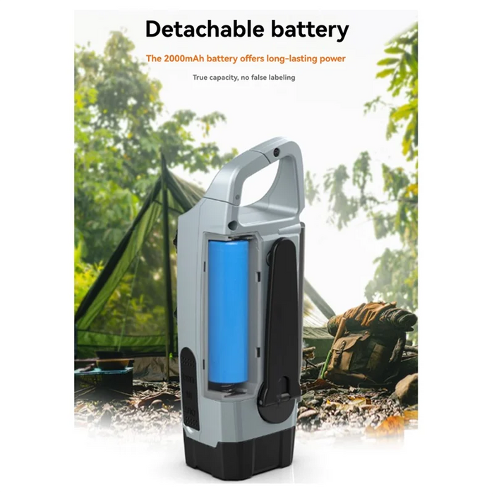 B50B-Multi-Function Solar Emergency Radio With AM/FM/WB Bands Large Flashlight Hand-Crank Generator Portable Phone Charger SOS A
