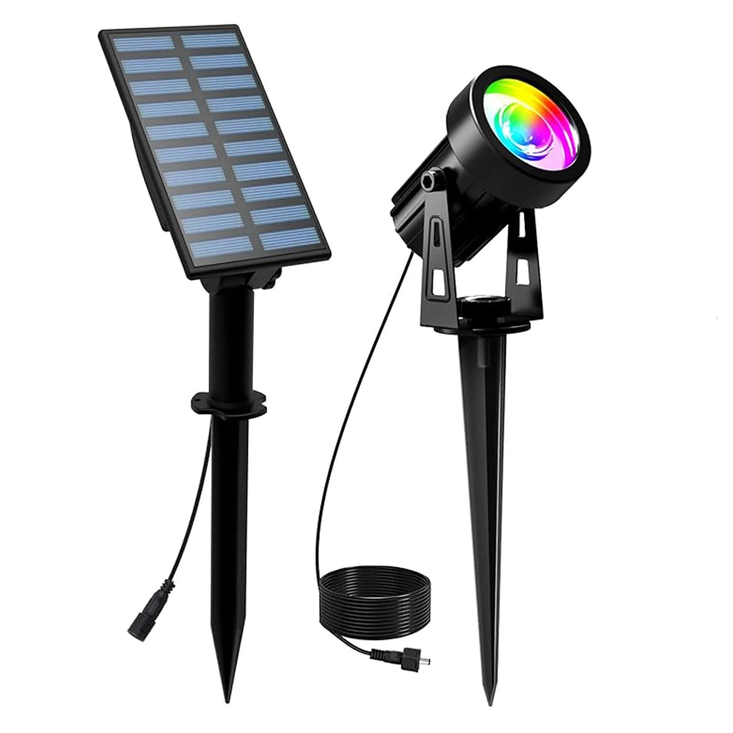 1/2/4/6 LEDS RGB Solar Spotlight IP65 Waterproof Color Changing Outdoor Garden Light For Landscape Tree Solar Street Wall Lamp