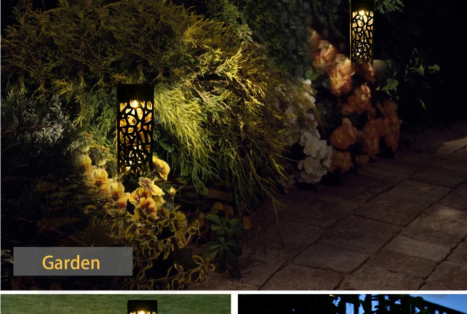 Solar Garden Light Outdoor Solar Hollow Lawn Lamp Decoration Lighting Waterproof For Pathway Yard Park Courtyard Sunpower