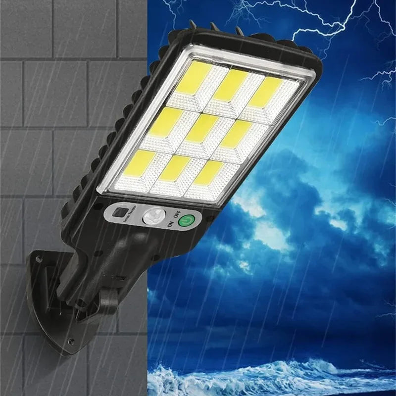 Solar Street Light Outdoor 3 Modes PIR Motion Sensor IP65 Waterproof Dusk To Dawn Suitable for Gardens Courtyards Lanes